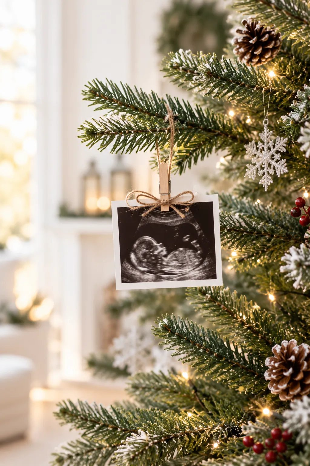 Ultrasound Photo Ornament on the Tree