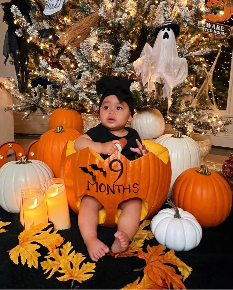 Baby With Halloween Decorations