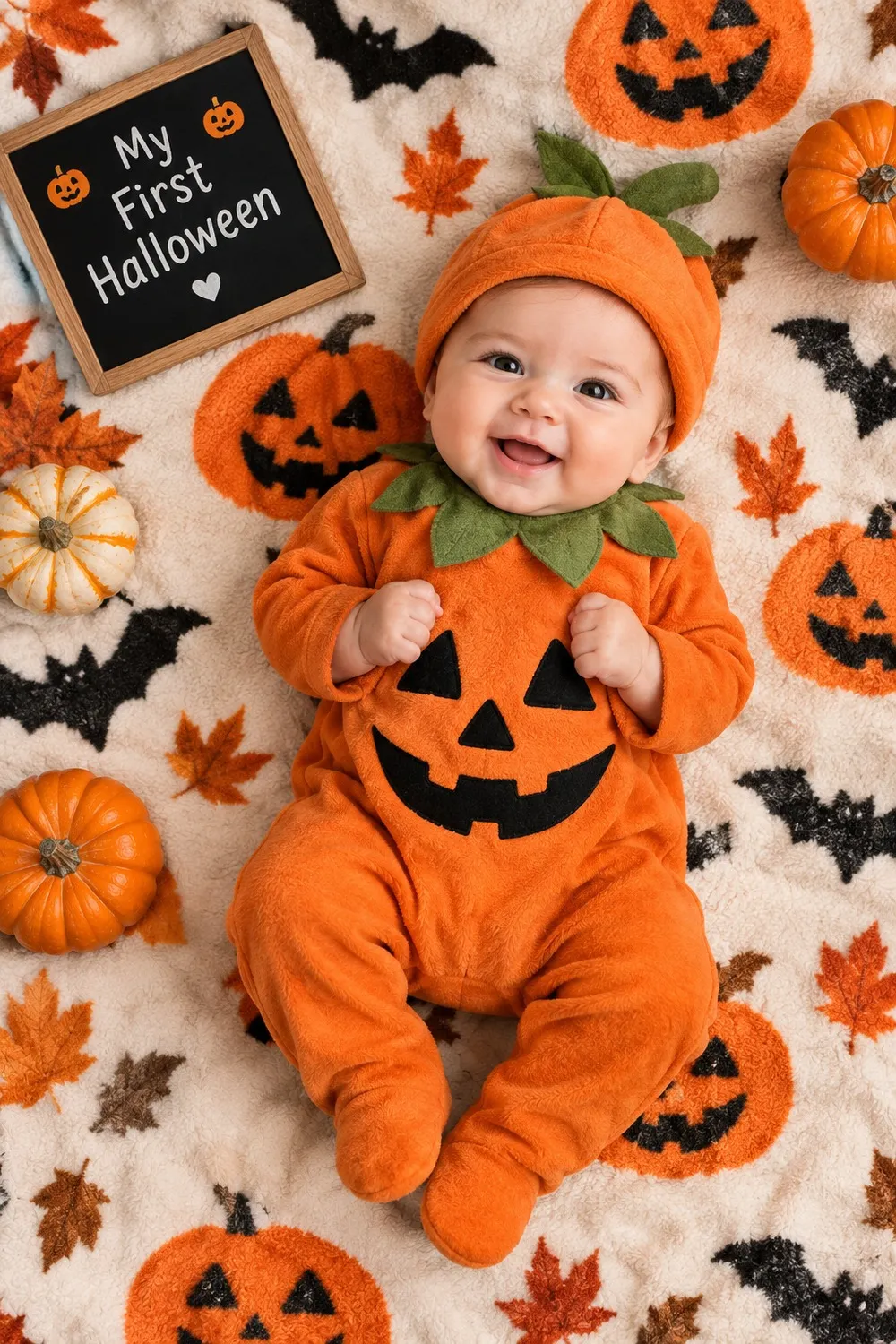 Cosy Halloween Blanket Flat Lay